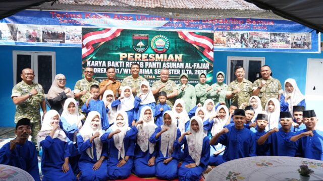Wujud Nyata Kepedulian TNI, Danrem 031/WB Resmikan Karya Bakti Rehabilitasi Panti Asuhan Al-Fajar Rumbai